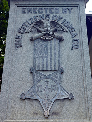 Ionia GAR monument - erected in 1906. Photo ©2014 Look Around You Ventures, LLC.